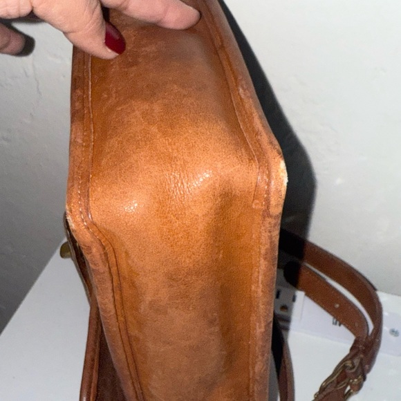 Vintage coach murphy crossbody bag British tan leather flap purse - Picture 11 of 16